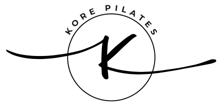 Kore Pilates logo on black background